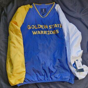 Golden state warriors Nba  tricolor satin jacket with tags, jacket is stained